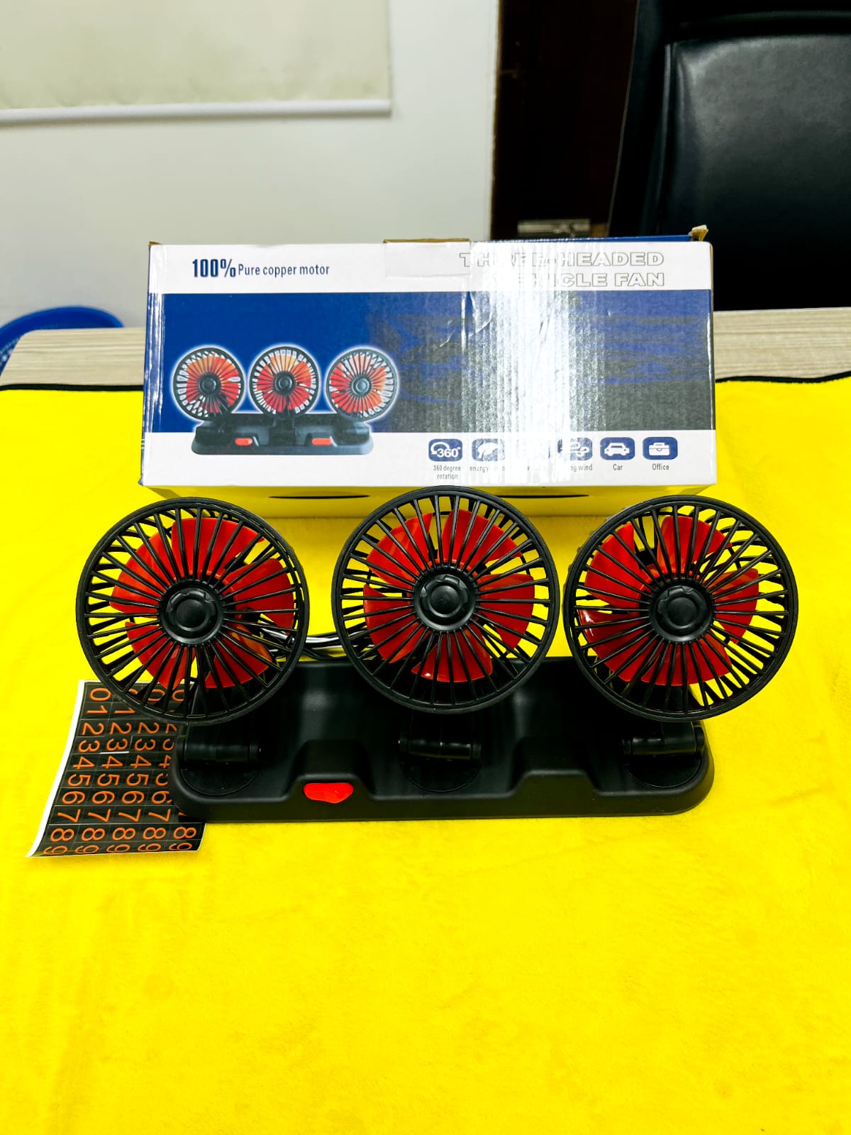 Triple Head CAR fan (12V)